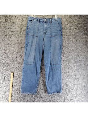 Scoop Jeans Womens 14 Blue Retro Trouser Patch Pockets Cotton Blend